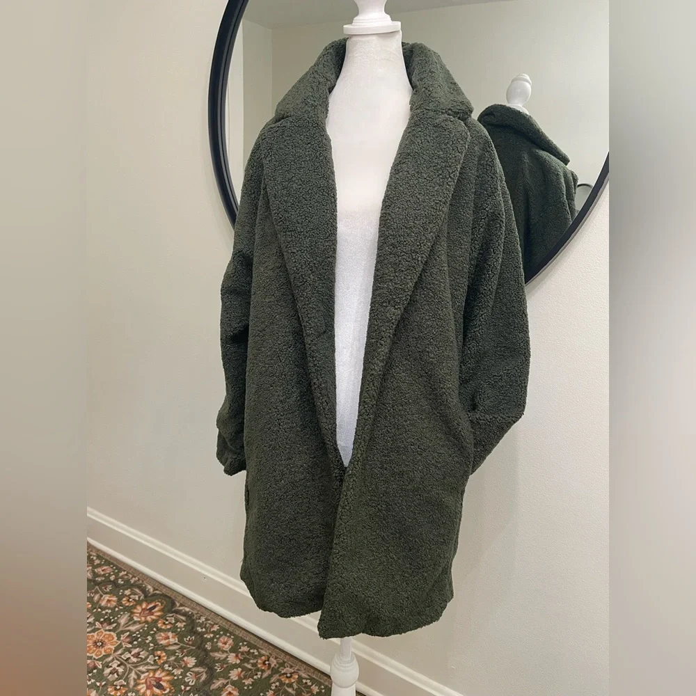 NWOT Teddy Bear Fleece Oversized-Fit Lapel Jacket by Daily Ritual - Picture 7 of 11